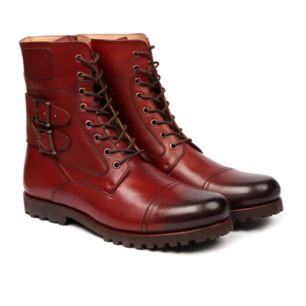 Minato - Men's Burnished Oxblood Calf Leather Boot