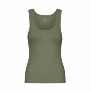 Women Organic Rib Tank Top Dusty Olive