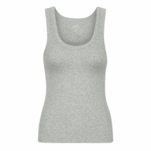Women Organic Rib Tank Top Heather Grey