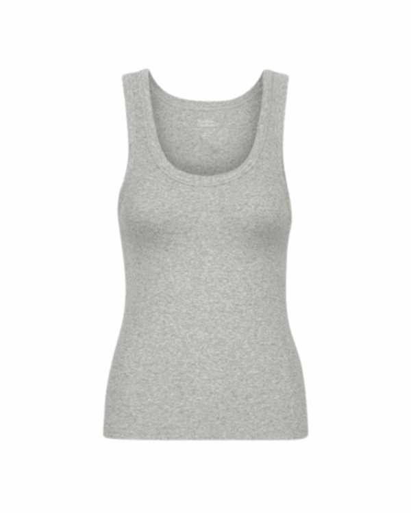 Women Organic Rib Tank Top Heather Grey