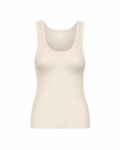 Women Organic Rib Tank Top Ivory White