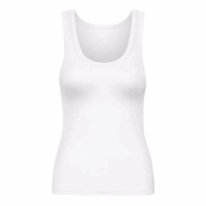 Women Organic Rib Tank Top Optical White