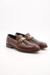 men leather brown formal shoes