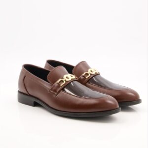 men leather brown formal shoes