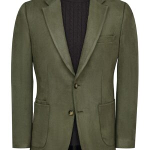 Olive Plain Tailored Smart Fit Coat