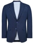 D Blue Texture Tailored Smart Fit Coat