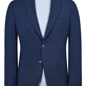 D Blue Texture Tailored Smart Fit Coat