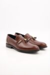 men leather brown formal shoes